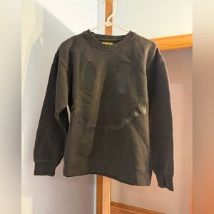 Market black Crewneck Sweater with Smiley Face